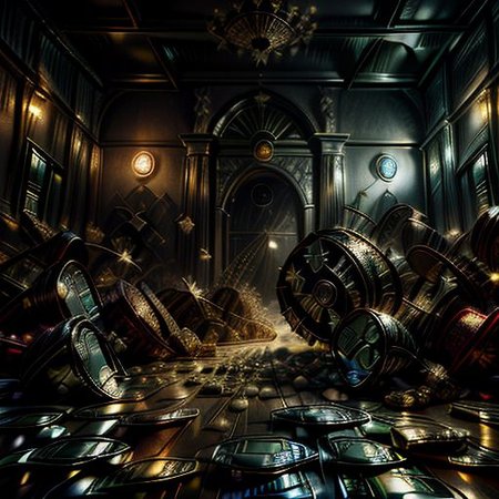 stretch, Sharp image, 4k, 8k, Detailed and Intricate, Cinematic, Dynamic Lighting, 
OverallDetail, angry expression,  dollar world, ultra detailed, ultra resolution, Dollar bills, vault, no people, fully generated, amazing, beautiful,