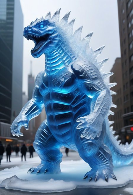 a ice godzilla