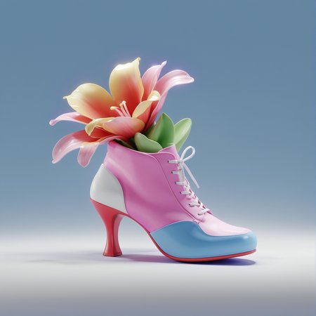 3d render of a shoe, light bloom <lora:3d-render:1>