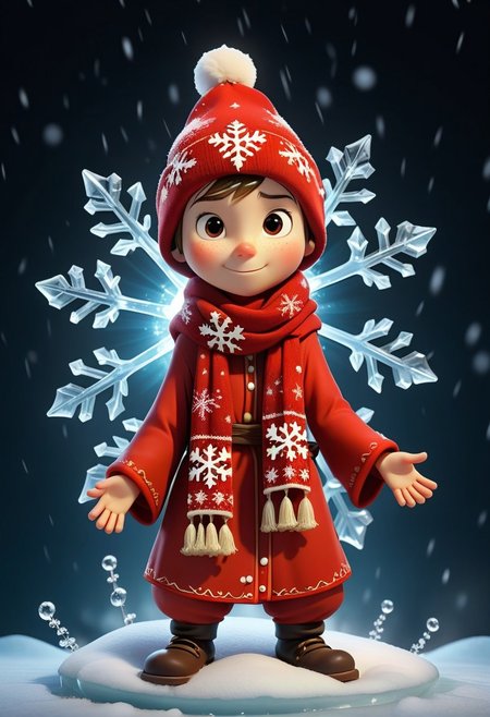 a cartoon character wearing a red hat and scarf with snowflakes, 
pictoplasma, 
a stock photo, 
no watermark signature, 
wearing a plug suit, 
aardman, 
icicle, 
ukrainian monk, 
tendu pose, 
listing image, 
no watermarks, 
unclad against the storm, 
cursed image, 
full - body, 
often described as flame-like, 
Broken Glass effect, 
no background, 
stunning, 
something that even doesn't exist, 
mythical being, 
energy, 
molecular, 
textures, 
iridescent and luminescent scales, 
breathtaking beauty, 
pure perfection, 
divine presence, 
unforgettable, 
impressive, 
breathtaking beauty, 
Volumetric light, 
auras, 
rays, 
vivid colors reflects