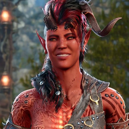cinematic photo 1girl,solo,red skin,horn,yellow eyes,<lora:karlachxl-000009:1>,muscular,laughing, . 35mm photograph, film, bokeh, professional, 4k, highly detailed smooth lighting, cgsociety, unreal engine 5, sharp focus, cdia, modern anime, new classic, trending on Artstation, new classic, cinematic composition, realistic watercolor, cinematic, soft