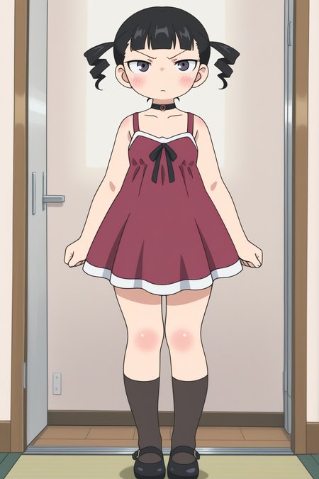 masterpiece, newest, Miku Sugisaki, full body <lora:Mitsudomoe_-_multicharacter:0.8>