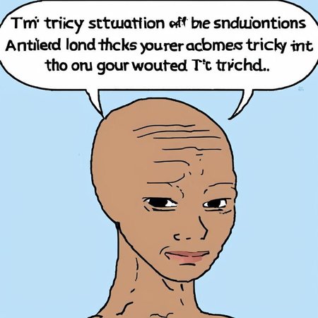 meme of tricky situation, <lora:Memetic:1>