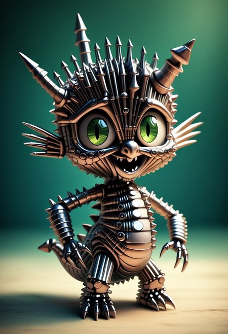 score_9, score_8_up, score_7_up, score_6_up, score_5_up, score_4_up, mysterious cute monster,surreal, detailed, bokeh, perfect balanced, deep fine borders,artistic photorealism, smooth, whole body view, (castle background), body made out of fasteners and leather, (funny horror theme, with spike head), spikey, game of thrones theme, fastenerswm