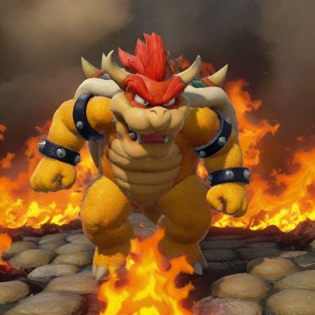 Bowser running in the hell, realistic <lora:Bowser-cai:1> <lora:LCMSDXL:1>