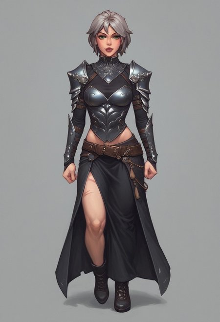 score_9, score_8_up, score_7_up, score_6_up, score_5_up, score_4_up, rating_safe, masterpiece monet painting, aaLinBeiFong, green eyes, short hair, grey hair, scar, armor, black uniform, lipstick,
(((full-clothed))), 
BREAK 
strange world background score_9, score_8_up, score_7_up, score_6_up, source_cartoon, rating_explicit, Expressiveh, (((((full body))))), dynamic pose