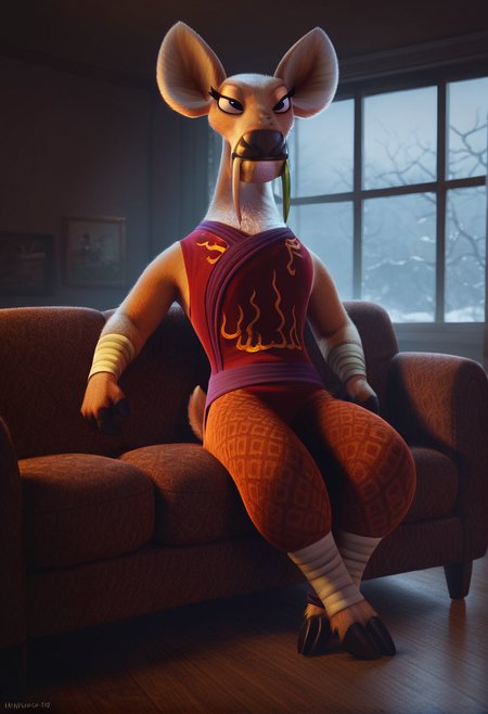 score_9, score_8_up, score_8,
  <lora:Jade_Tusk_Kung_Fu_Panda_for_PonyXL:0.8> 1girl, j4de_tu5k, furry female, tusks, deer girl, solo
living room, sitting on couch, window