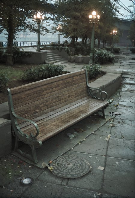 ,ruanyi0876,bench,outdoors,<lora:0876 park bench_v1_pony:1>, score_9,score_8_up,score_7_up,,8k,1girl,solo,,