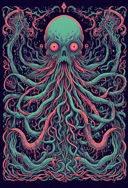 score_9, score_8_up, score_7_up, score_6_up, three_color_engraving, easynegative, cthulhu, neonnightmare, tentacle, cosmic horror, BREAK, background: (simple background)