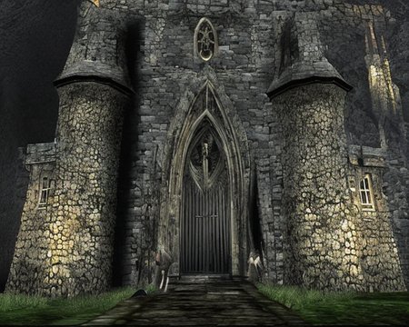 an old ps_game_screenshot of a dark gothic castle, exterior, storming with lightning, immersive, birds eye view <lora:epiNoiseoffset_v2:1>