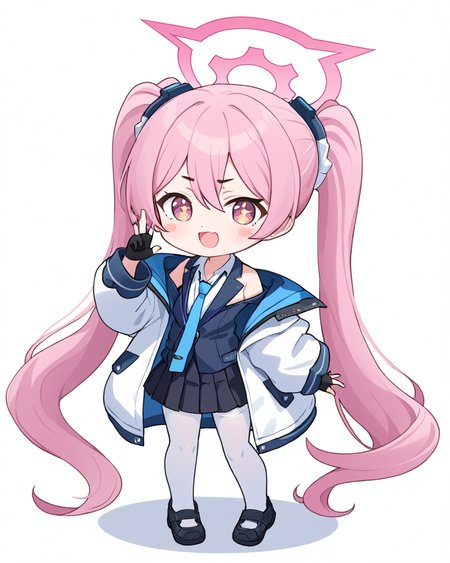 koyuki \(blue archive\), halo, fang, white_background, black_skirt, twintails, white_shirt, collared_shirt, :d, pleated_skirt, solo_focus, no_shoes, black_gloves, 2girls, blue_necktie, puffy_long_sleeves, simple_background, open_jacket, white_jacket, chibi, wariza, shadow, black_jacket, black_footwear, +_+, fingerless_gloves, blush, open_mouth, off_shoulder, white_pantyhose, holding_game_controller, full_body, out_of_frame
<lora:koyuki_(blue_archive)_image708_2023-11-28-000012:1>halo. gorgeous,key visual, vibrant, studio anime,award-winning, professional, highly detailed,high budget, cinemascope