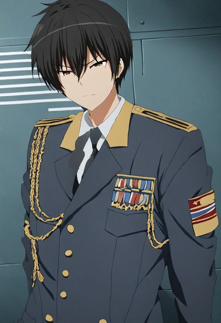 high resolution, solo, best quality, 1Boy, Kanie Seiya, Black Hair, military, OverallDetail