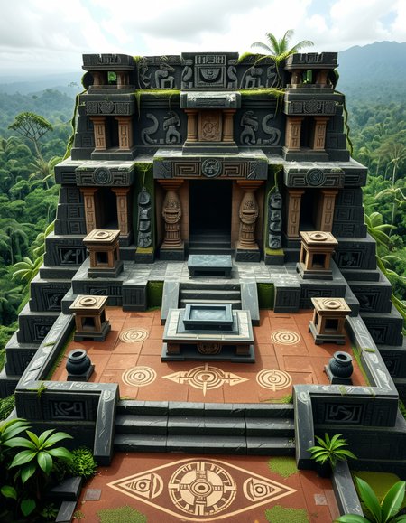 ancient Aztec sacrificial temple