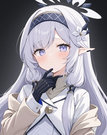 himari \(blue archive\),1girl, solo, hair_flower, halo, mole_under_eye, black_gloves, white_background, upper_body, blush, simple_background, white_jacket, long_sleeves, closed_mouth, cropped_torso, hair_tubes, black_hairband
<lora:himari_(blue_archive)_image1099_2023-11-27:1>halo. gorgeous,key visual, vibrant, studio anime,award-winning, professional, highly detailed,high budget, cinemascope