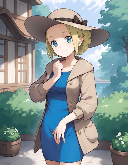 score_9, score_8_up, score_7_up, score_6_up, BREAK source_anime, best quality, masterpiece,
1girl,<lora:lady xyPonyXL:0.8>,lady xy,hat,jacket,dress,cowboy shot,standing,smile,looking at viewer,