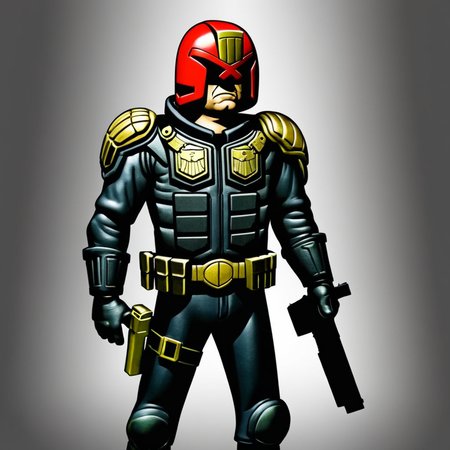 <lora:Judge Dredd:1>
Judge Dredd a cartoon character with a gun and a helmet