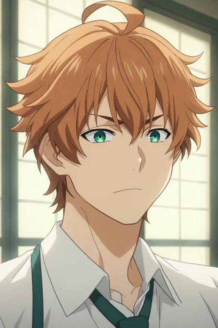 score_9, score_8_up, score_7_up, , rating_safe, , anime screencap, , , , , 1boy, solo, male focus, <lora:satoshi_isshiki_pony:0.76>, satoshi_isshiki, brown hair, green eyes, ahoge, hair between eyes, , , <lora:sdxl_lightning_8step_lora:1>