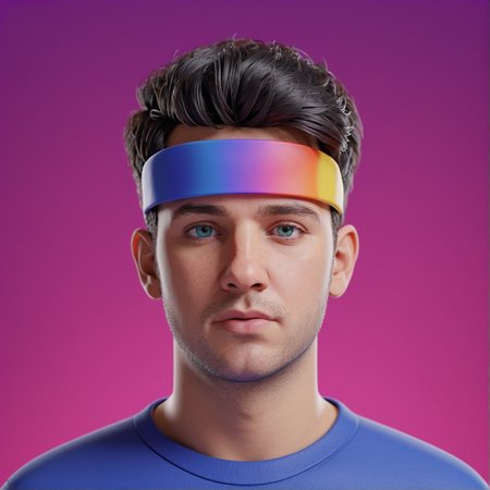 colorful 3d render, portrait of a 25 years old man <lora:3d-render:1>