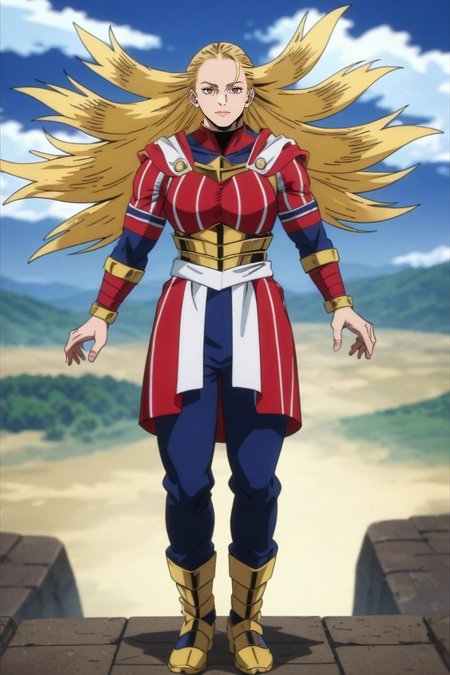 score_9, score_8_up, score_7_up, source_anime, rating_safe, intricate details, anime screencap, , official style, looking at viewer, depth of field, 1girl, solo, <lora:cathleen_bate_pony:0.96>, cathleen_bate, blonde hair, brown eyes, long hair, , straight-on, full body, death valley, day, clouds, jojo pose, seductive smile, , <lora:sdxl_lightning_8step_lora:1>