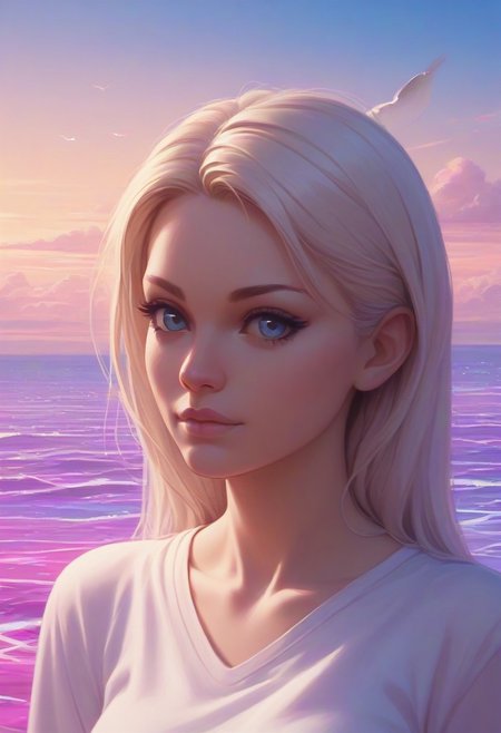 , a representative feather, Hyperrealism, a witty waterfalls, matte painting, a vanishing thorn, synthwave, 1girl, solo, colourful, score_9, score_8_up, score_7_up, masterpiece, best quality, very aesthetic