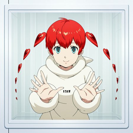 lazypos,anime screencap, 1girl, solo
Sophia Persona, red hair, detached hair, hearts, smile, hoodie
defaultsophia, twintails, hood down,
BREAK,
 vibrating colors, (movile screen, movile wallpaper, ((inside screen:2)), blue theme, (movile phone:1), high contrast, shiny skin, bright colors, shiny background, hand focus,)