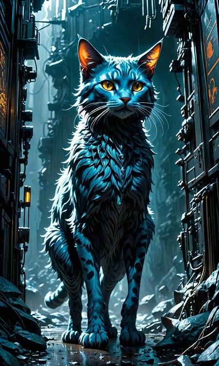 The most amazing dream you ever had about a cat-like creature of the apocalypse, concept art by James Jean and Wayne Barlowe, high detail, cinematic, cgsociety 8k render, octane render, vray, 3Ds maxwell boas jessica rossier and brian froud <hypernet:BadHands:1> <lora:Fast:0.69>
