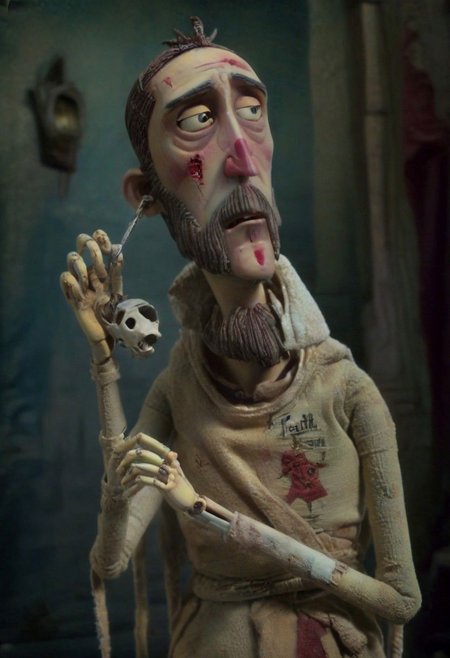 first one had a broken nose, the second, a broken arm and the third was broke. "Faith is the key!"
lowbrow art style, surreal, stopmotion 
tilt-shift