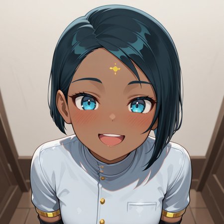 masterpiece, best quality, 32k, high resolution, absurdres, ciel soleil, POV, looking at viewer, blush, smile, open mouth, upper teeth only