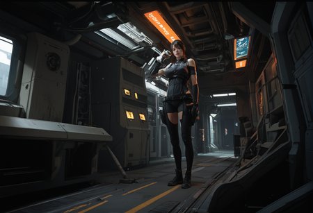 ,ruanyi1324,science fiction,<lora:1324 science fiction_v1_pony:1>, score_9,score_8_up,score_7_up,,8k,1girl,solo,,