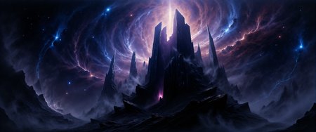 the tower of cosmic nihility,
the farseeing eye that reveals,
we may wander,
lost in its light,
the cosmic horror empowers me,
an escape from my need to believe,
i stare into the vast cold void to conquer, james webb space telescope, nebula, <lora:james_webb_space_telescope-flux-by_motimalu:0.24> <lora:style-dark_landscapes-flux-by_andreac75:0.88> <lora:style-fantastic_landscapes-flux-by_artifyai:0.96> <lora:image_enhancer-flux-by_dever:0.8>