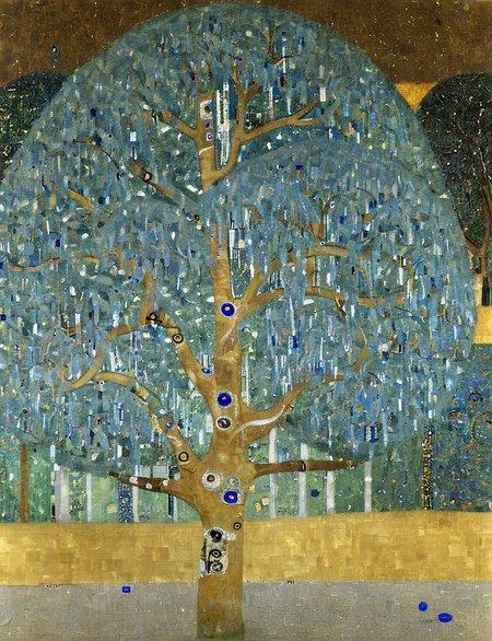 a tree with crystal leaves <lora:Gustav_Klimt_XL_kk:1> klimt