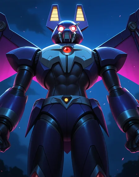 <lora:Dark_Necrobat_(Mega_Man_X)_(Illustrious)_(AD):1> Dark Necrobat, reploid, MMX, 
exterior, night sky with dark clouds,
male focus, intense shadows, dynamic shadows, intricate details, attention to details, gradient coloring, bright vivid colors, robot, abs, bent leg, 
BREAK very awe, masterpiece, best quality, amazing quality, very aesthetic, highres, absurdres, photographic realism, 8K CGI render, 
EZRealPONYXL, zPDXL, Smooth Quality, lazynsfw,