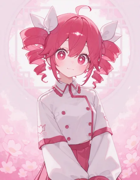 1girl, solo, kasane teto, ciloranko, ningen mame, detailed background, yume kawaii, White Theme, Pink Theme, (eonsang, mikozin:0.9), 
very awa, masterpiece, best quality, amazing quality, absurd res, hi res, highres, <lora:748cmSDXL:0.2> <lora:H4ru_style:0.3> <lora:ma1ma1helmes_b:0.1>  <lora:noobai_vpred_1_masterpieces_v23:1>  <lora:YumeKawaii:0.8>
