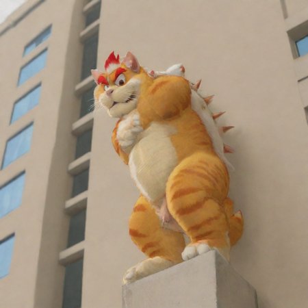 Bowser, muscular, cat, Meowser, climbing tall building <lora:Bowserxl-nsfw:1> <lora:LCMSDXL:1>
