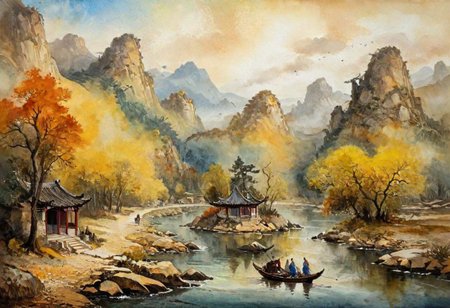 tj, cangyunshan, landscape, chinese ink painting, oil painting, 
Oil Painting, Renaissance Paintings, watercolor painting, concept art, painterly, surreal painting,
((beautiful, painterly, detailed, textural, artistic)), (digital artwork, illustrative, illustration), (((intricate details, highly detailed, ultra-detailed))), (absurdres:1.5), (unreal engine, octane rendering, Anti-Aliasing, sharp focus, natural lighting, high saturation, high contrast, vivid, vibrant, studio lighting, best texture quality), beautiful detailed scenery,