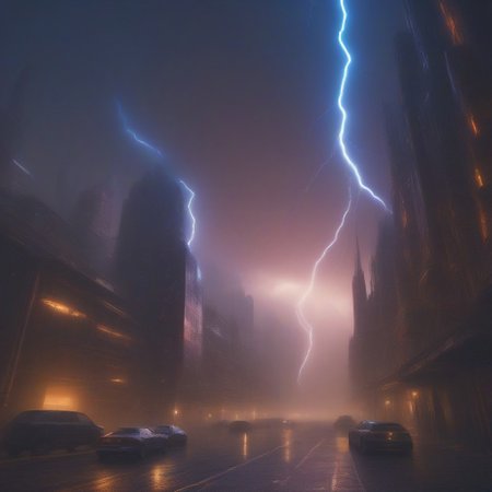 symphtia-style, masterpiece, best quality, absurdres, vibrant, highly detailed, very aesthetic, volumetric lightning, cityscape, futuristic european architecture, (futuristic theme:1.2), night, polluted atmosphere, sunset