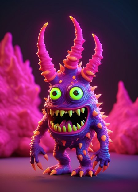 crazy fluorescing monster cartoon figure, in neon colors, future art <lora:add-detail-xl:0.5>, subsurface scattering, ultra hd, 4k, high def, Photorealistic, Hyperrealistic, Hyper detailed, analog style, realistic, masterpiece, best quality, ultra realistic, 8k, Intricate, High Detail, film photography, soft lighting,  heavy shadow