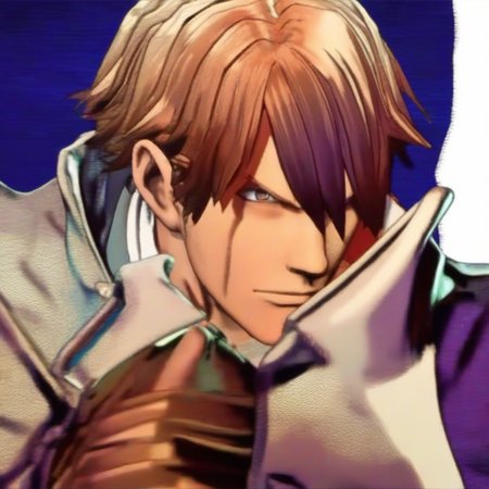 <lora:Garou:1> crosstoon style, cel shading, ((crosshatch)), colored,  anime, portrait of a man
