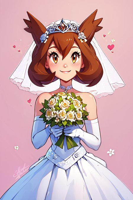 score_9, score_8_up, score_8, medium breasts, (curvy), cute, eyelashes,       BREAK, , zzBianca, brown hair, brown eyes, medium hair, hair between eyes,  <lora:Bianca_PokemonHeroes_PDXL_v2:0.7>,, BREAK, smile, looking at viewer,  bride, wedding dress, bridal veil, strapless dress, elbow gloves,  holding bouquet,  hearts, white outline, cowboy shot, embedding:zPDXL, Expressiveh,  <lora:CatalystStylePDXL:0.5>,  <lora:LFashionPDXL:1>,  <lora:Uncensored_PonyXL_cpt_v02.09:0.4>,  <lora:Expressive_H-000001:0.4>,
