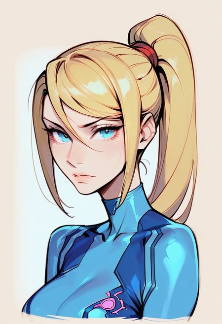 {{masterpiece,best quality,amazing quality,absurdres}}, {{flat shading, cel shading}}, 
BREAK
1girl, solo, simple background, portrait, upper body, looking at viewer, samus aran