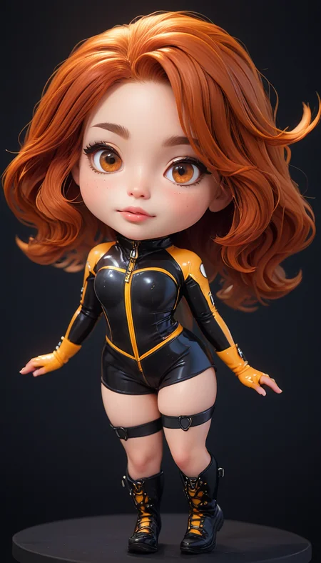 (in ARTIST style:1.7), (masterpiece:1.7), comics style,
(somechibi, chibi, close-up Gorgeous redhead cat girl face,
long hair, wavy hair, very long hair, thighhighs, gloves, zipper, bike shorts, glowing, black background, standing, bare shoulders, smile, science fiction, science fiction horns, science fiction headphones), perfect face, gorgeous face, small aesthetic nose, striking brown large eyes, aligned eyes,
(masterpiece:1.8), (highest detailed:1.8), (angle:1.8), perfectly lighted, (contrast), (saturated), (((sharp focus))), (hyperdetailed:1.3), (intricate details:1.2), (Refined details:1.3),
(best quality:1.5), highly detailed textures, vibrant colors, (finely detailed beautiful eyes and detailed face),extremely detailed CG unity 8k wallpaper, (masterpiece:1.8), (highest detailed:1.8), (angle:1.8), perfectly lighted, (contrast), (saturated), (((sharp focus))), (hyperdetailed:1.3), (intricate details:1.2), (Refined details:1.3), (best quality:1.5), highly detailed textures, vibrant colors,
(ultra sharp focus:1.8), (detailed skin:1.8), (thin lines:1.8), (best quality:1.8), <lora:glowneon_xl_v1:0.7>
<lora:SomeChibi_Chibi_Style:1>