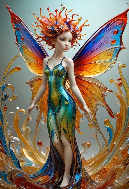 reality-shot, realism, realistic photography of a very detailed fairy, see through wings made out of colorful liquid Murano Art Glass, awesome appearance, magical landscape with enchanted elements, fantasy art style, coral theme, intricate details, ultra sharp, exquisite detail, flawless composition, vivid colors, masterpiece, exciting background   <lora:Colorful_Murano_Art_Glass_style_-_SDXL:0.85>