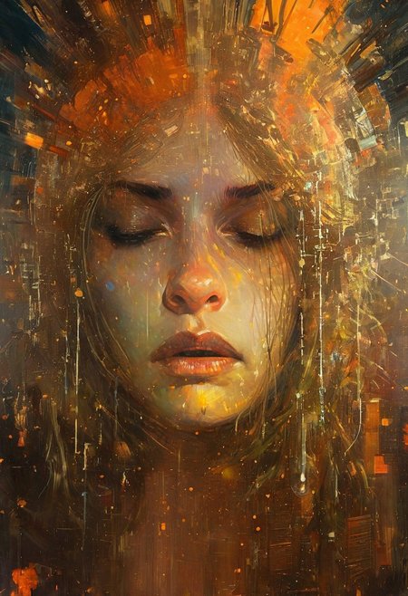 The Psychedelic, girl,Jeremy Mann, hyper detailed