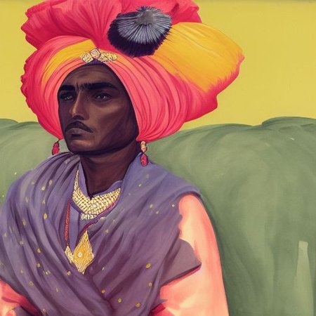 indian-watercolor-portraits portrait of a man