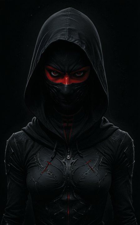 concept art (((black and red charcoal sketch))),woman assassin,hooded,masked,breathtaking impress me by creating an award-winning photograph exploring an original and unconventional theme that captivates and amazes the viewer. Push boundaries of traditional concepts,infusing the image with creativity and wonder,leaving a lasting impression on those who behold it,32K,absurdres,intricately detailed,. award-winning,professional,highly detailed . digital artwork,illustrative,painterly,matte painting,highly detailed,<lora:- SDXL - vant_blk_contrast_V2.0:1>,