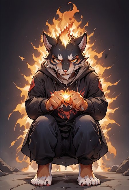 (((Barefoot furry character, full body, cinematic setting, furry male, plantigrade))) 
(((I am not a hero)))
(((I’m not what you think)))
Seven days, a morning mess
I know it’s just my own life
Looking for another world
I try not to burn out
The world awaits, so here I am
I am not a hero
I am not what you think
I just try to do my best and not to give in
I am not your hero and that’s why sometimes
I hide in (((a dark corner))) to (((break down and cry)))
Seven, they are my sins,
Burning flames under my skin
No hesitation, no turning back
I follow my rules, I try to forget
The burden I carry, used to slow me down
But now I am rising with a new strength
I am not a hero
I am not what you think
I just try to do my best and not to give in
I am not your hero and that’s why sometimes
I hide in a dark corner to break down and cry...
BREAK, intricate details, highly detailed, extreme detail, octane render, fine art, best quality, highres, (detailed face:1.5), ((full_body)), UHD, (((perfect hands))), low light, anime
