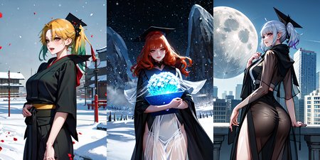 highly insanely detailed, masterpiece, top quality, best quality, highres, 4k, 8k, RAW photo, (very aesthetic, beautiful and aesthetic), 
__lazy-wildcards/subject/costume/graduation_robe/prompts__, 
<lora:gradgown:0.6>, 
(1girl:1.3), solo focus, 
(__lazy-wildcards/char/haircolor__), 
__lazy-wildcards/dataset/background__, 
__lazy-wildcards/subject/moment/random/prompts__âââ