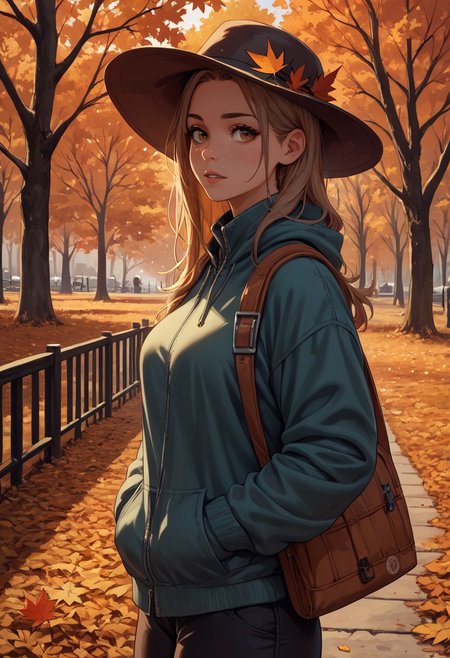 score_9,score_8_up, 1woman, autumn