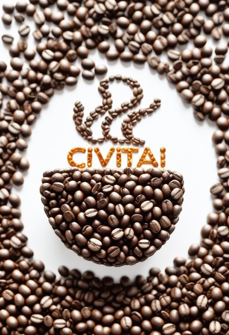 Jed-cofbns, (a sign with the word " Civitai ":1.8) ,  <lora:CoffeeBeansStyle:1>, masterpiece, simple background,  <lora:Jedtailer:0.5>