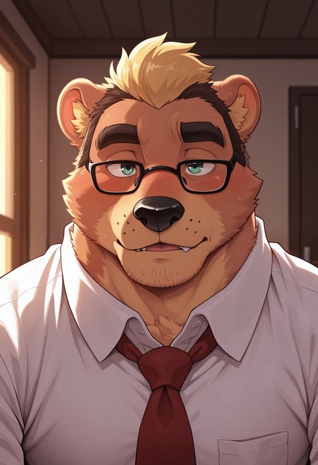 masterpiece, best quality, amazing quality, solo, 1boy, HaroldEC, white shirt, necktie, glasses, close-up